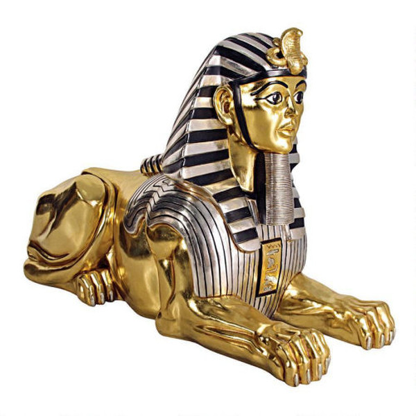Giant Gilded Egyptian Sphinx Statue Fiberglass Display Reproduction